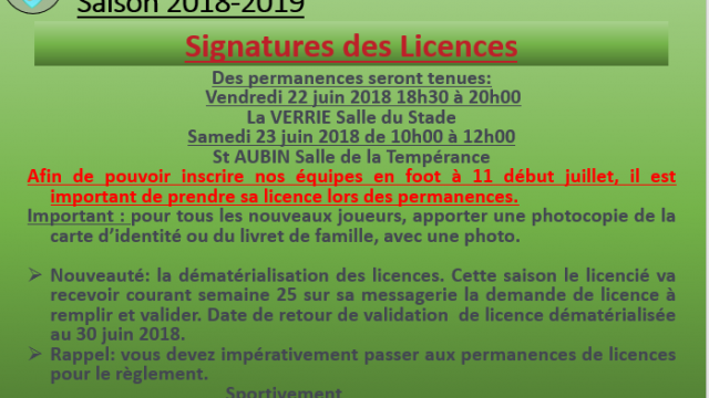 demande de licences