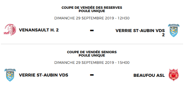 Coupe de Vendée 2emeTour