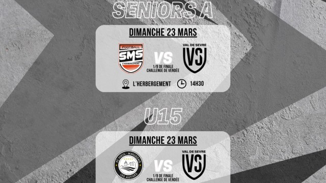 Programme Match 22-23 Mars 25 Séniors U15