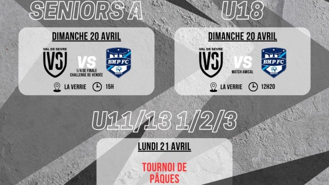Programme Match 20-21 Avril 2025