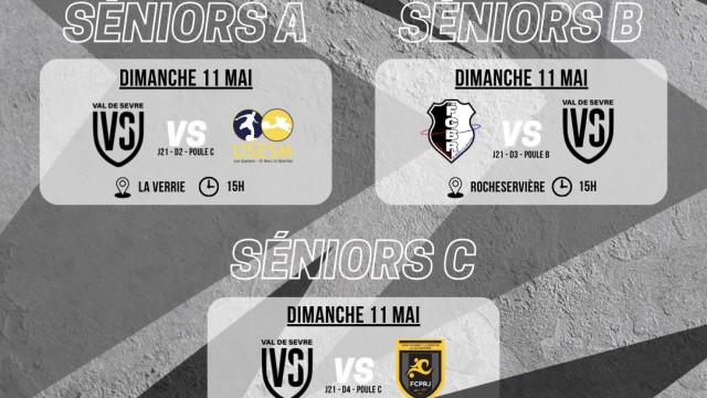 Programme Match 10-11 Mai 25