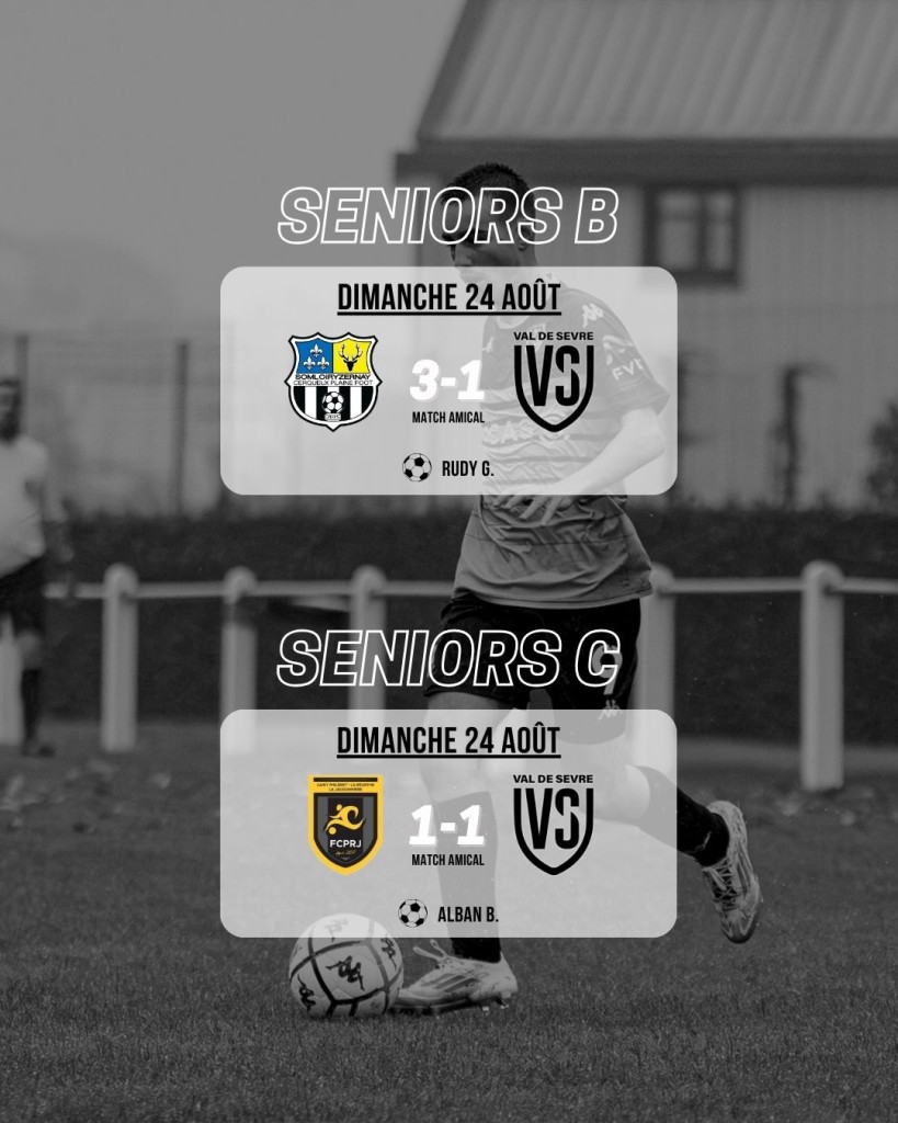 Résultats Match 23-24 Aout 2025 Amical B et C