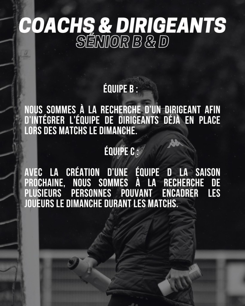 Recherche Coach et Dirigeants Séniors B et D