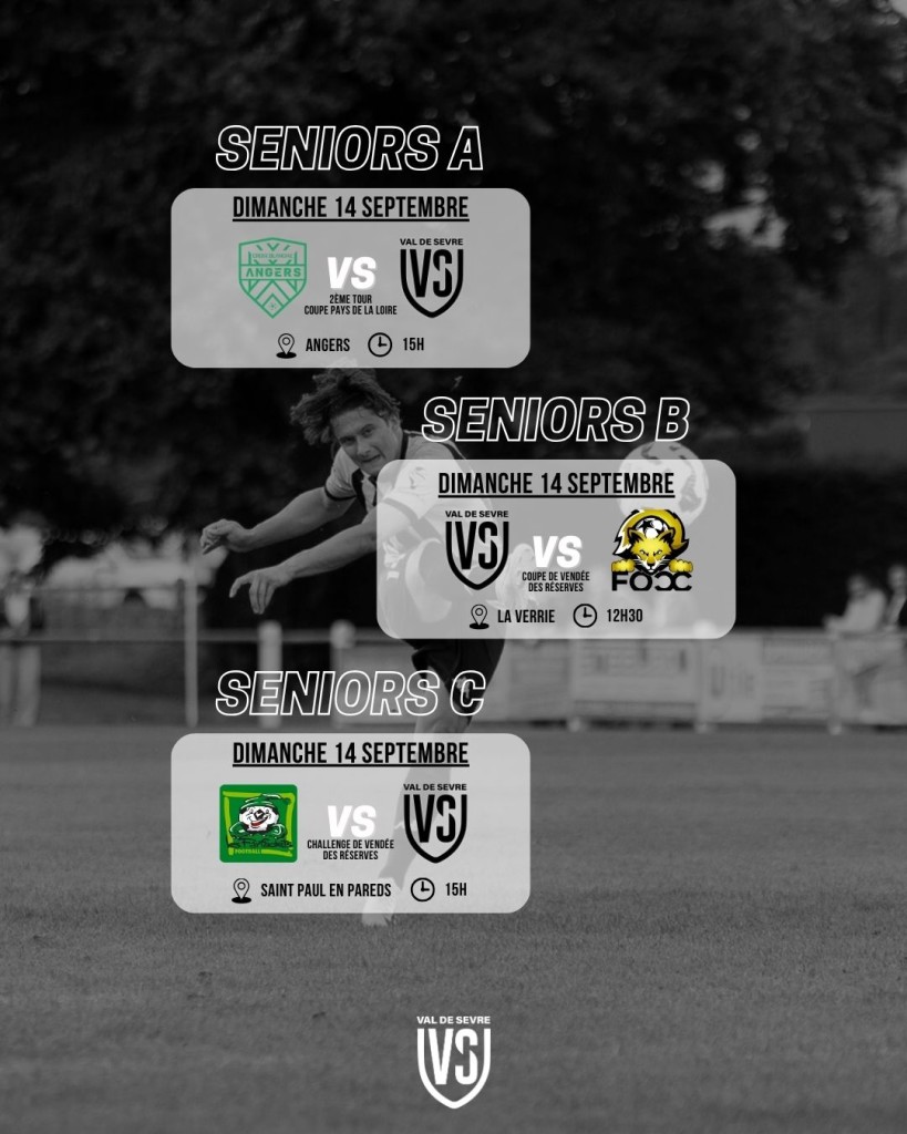 Programme Match 13-14 Septembre 2025 Séniors