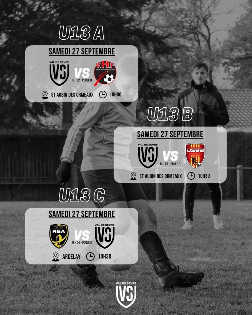 Programme Match 27-28 Septembre 2025 U13