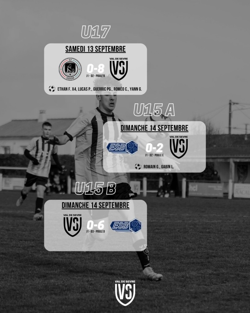 Résultats Match 13-14 Septembre 2025 Jeunes Foot à 11
