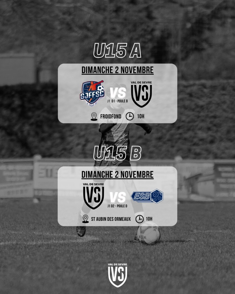 Programme Match 1-2 Novembre 2025 U15