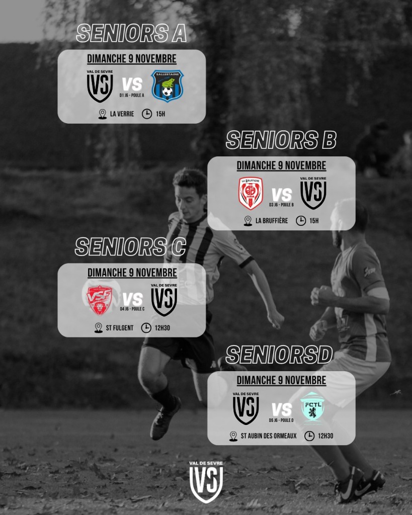 Programme Match 8-9 Novembre 2025 Séniors