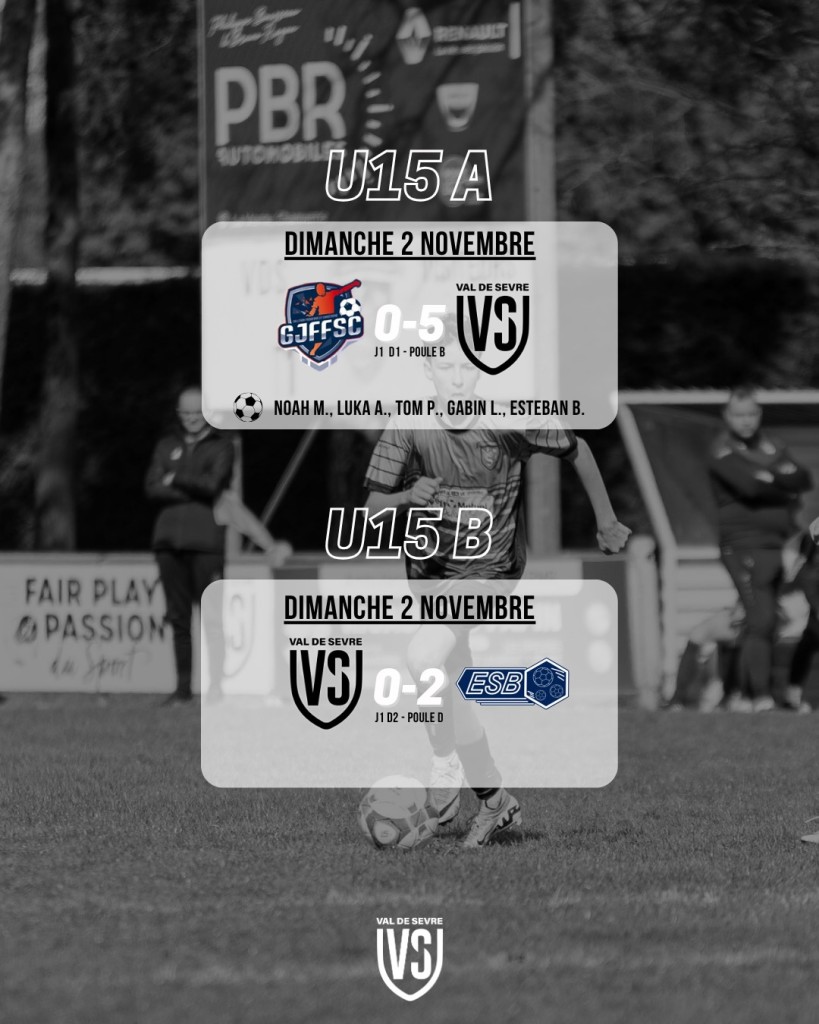 Résultats Match 1-2 Novembre 2025 U15