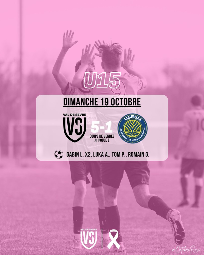 Résultats Match 18-19 Octobre 2025 U15
