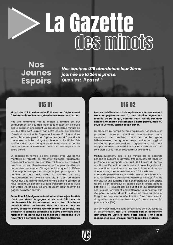 La Voix du Stade N°6 - P7