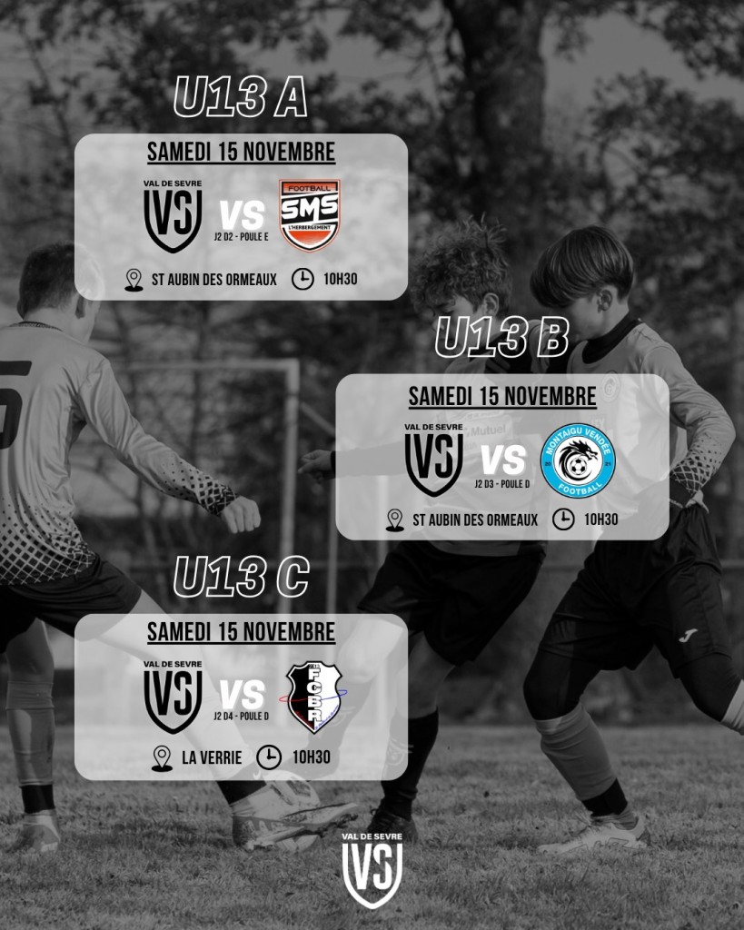 Programme Match 15-16 Novembre 2025 U13