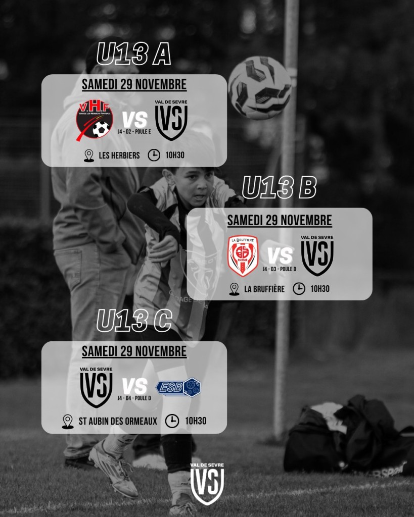 Programme Match 29-30 Novembre 2025 U13
