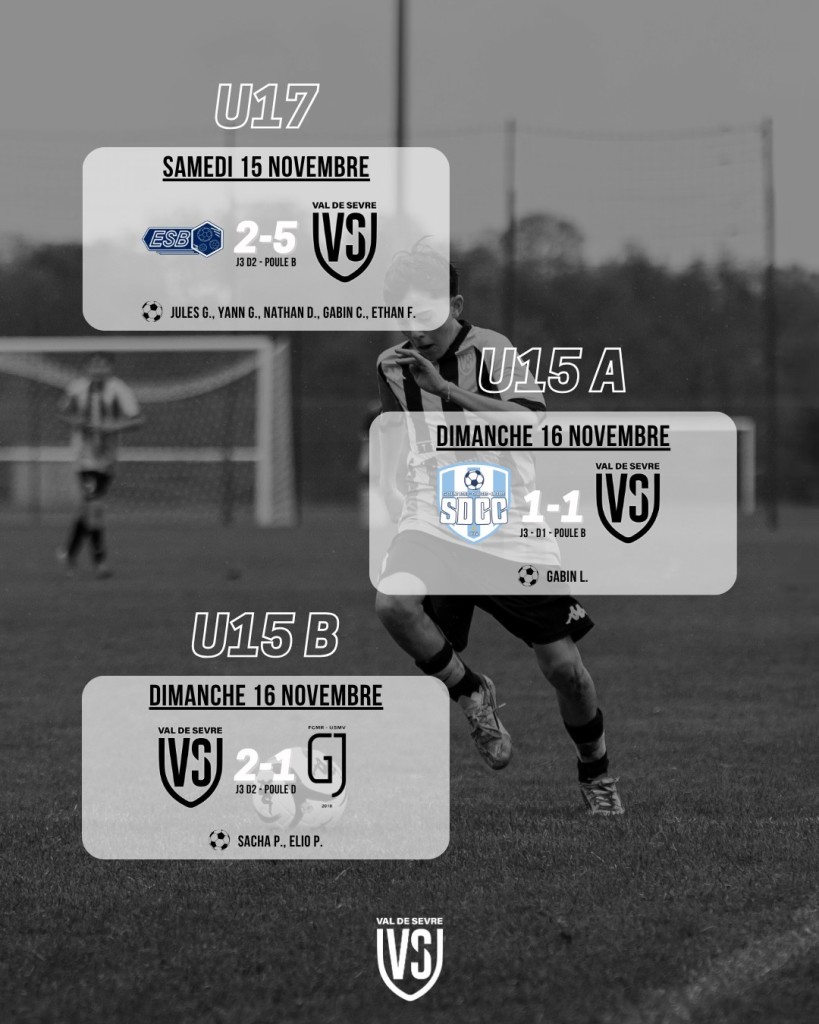 Résultats Match 15-16 Novembre 2025 Jeunes Foot à 11