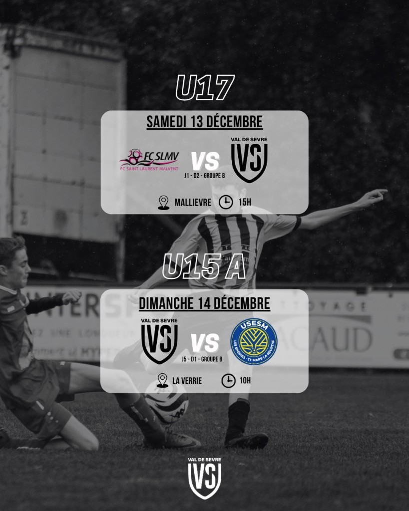 Programme Match 13-14 Décembre 2025 Jeunes Foot à 11