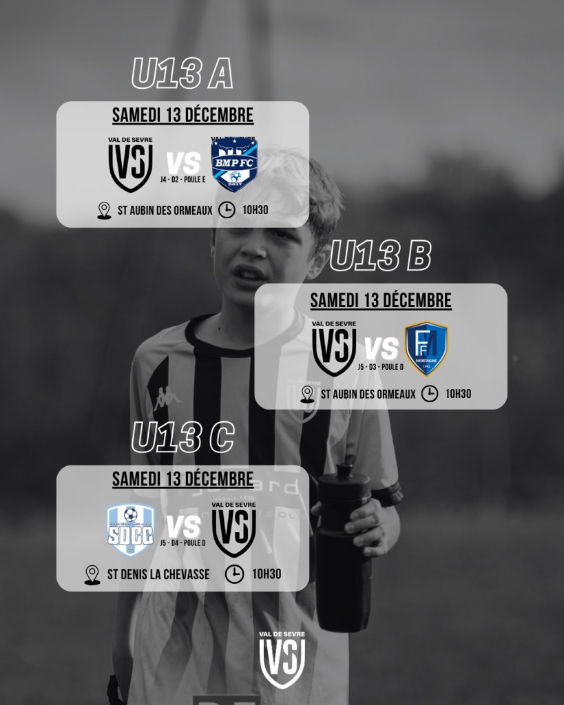 Programme Match 13-14 Décembre 2025 U13