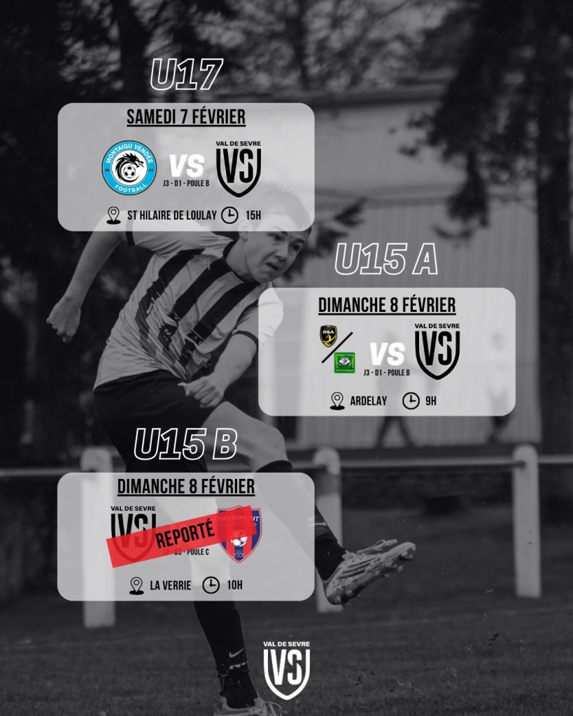 Programme Match 7-8 Février 2026 Jeunes Foot à 11