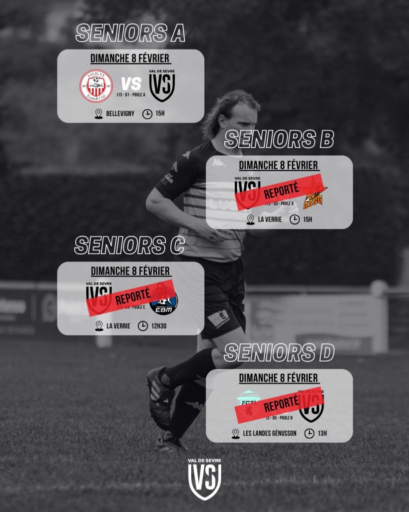 Programme Match 7-8 Février 2026 Séniors