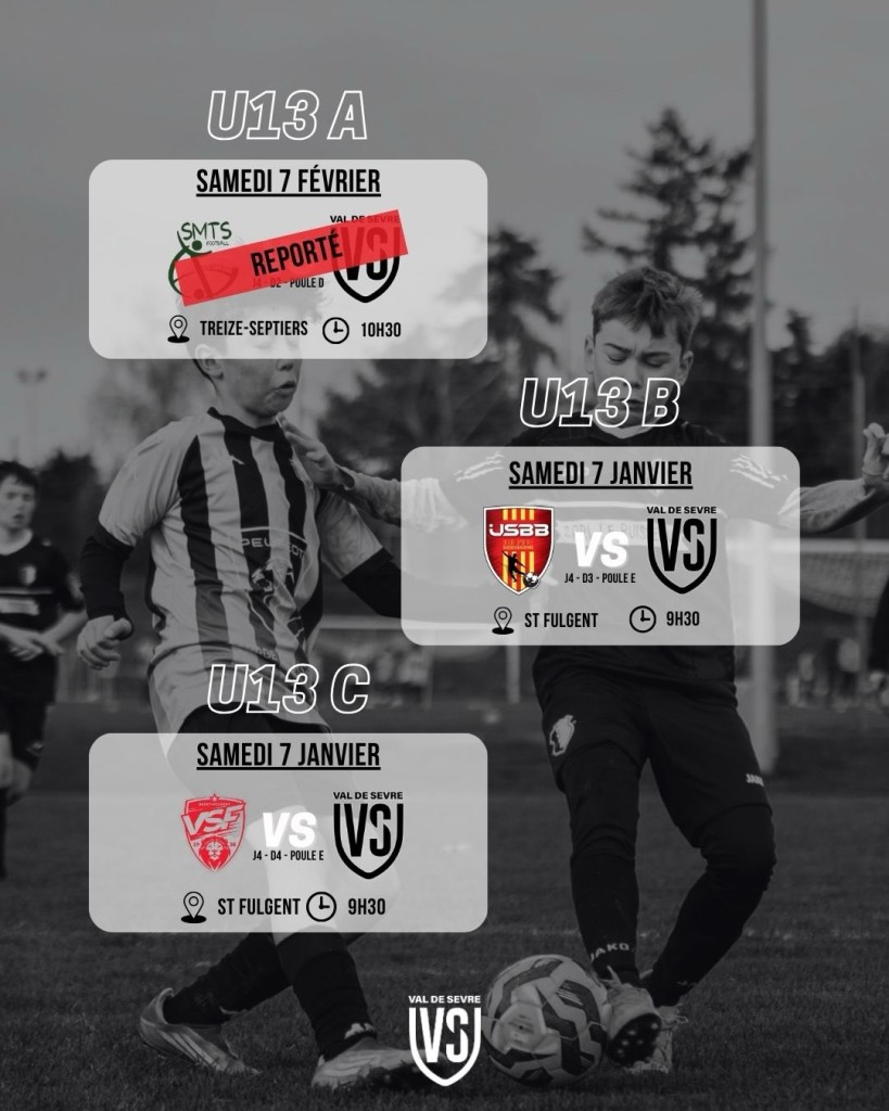 Programme Match 7-8 Février 2026 U13