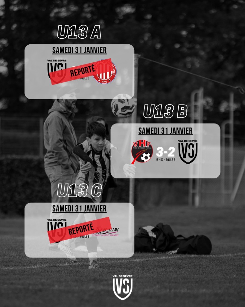 Résultats Match 31 Janvier-1er Février 2026 U13