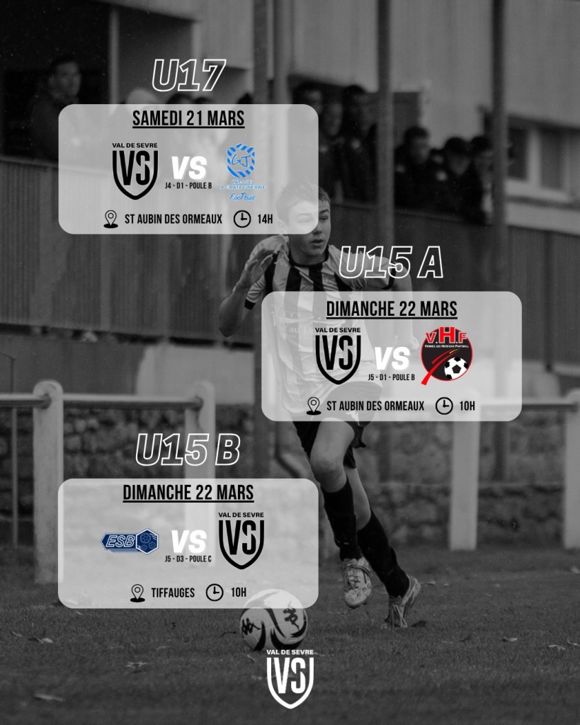 Programme Match 21-22 Mars 2026 Jeunes Foot à 11