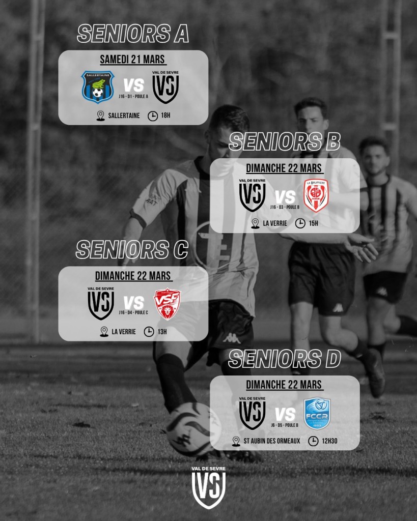 Programme Match 21-22 Mars 2026 Séniors