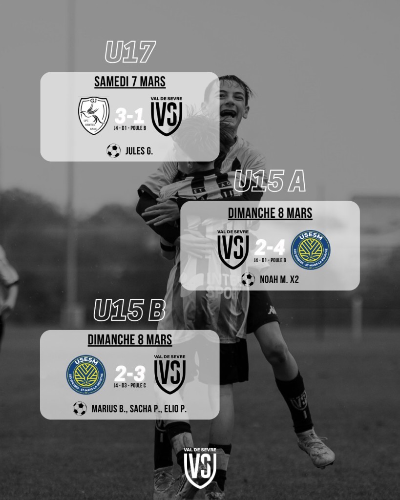 Résultats Match 7-8 Mars 2026 Jeunes Foot à 11