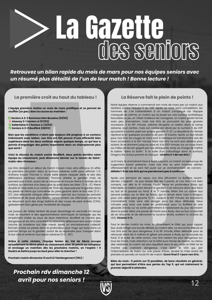 La Voix du Stade N°18 - P12