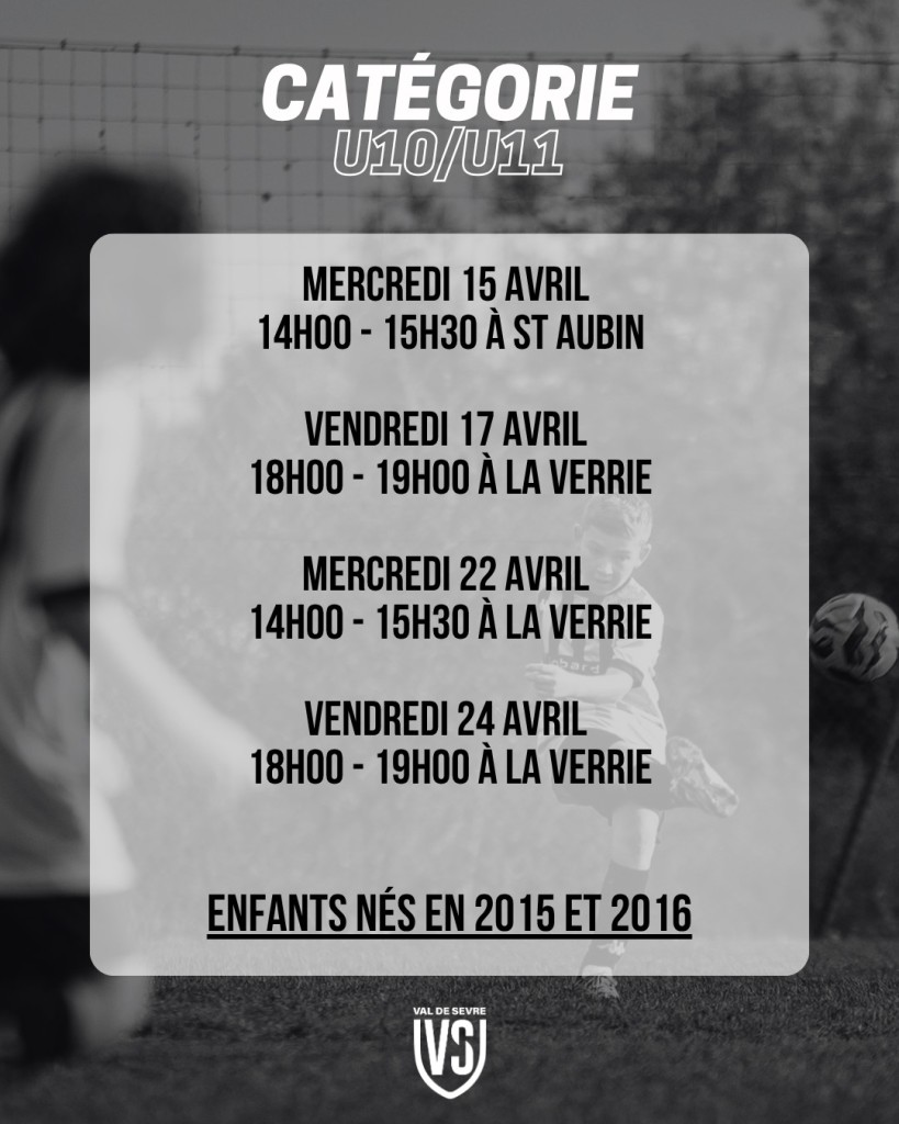 Portes ouvertes Avril 2026 - U10U11