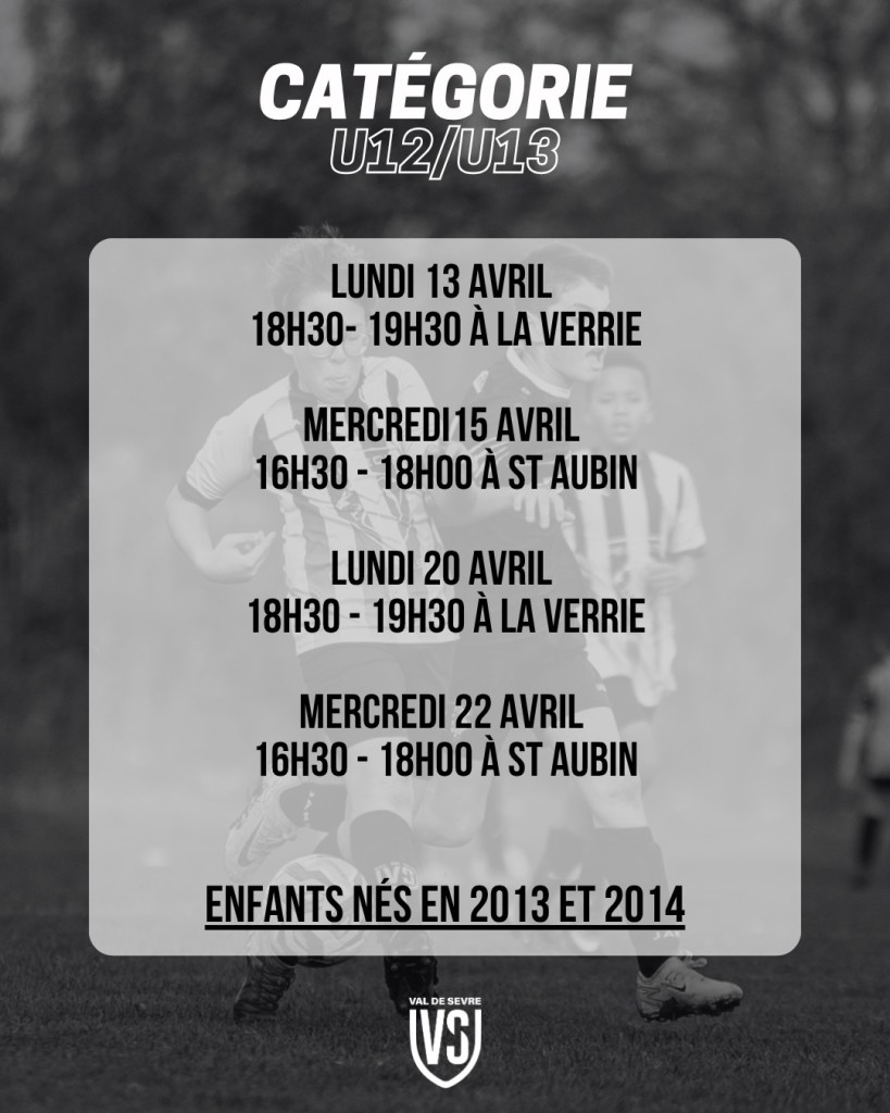 Portes ouvertes Avril 2026 - U12U13