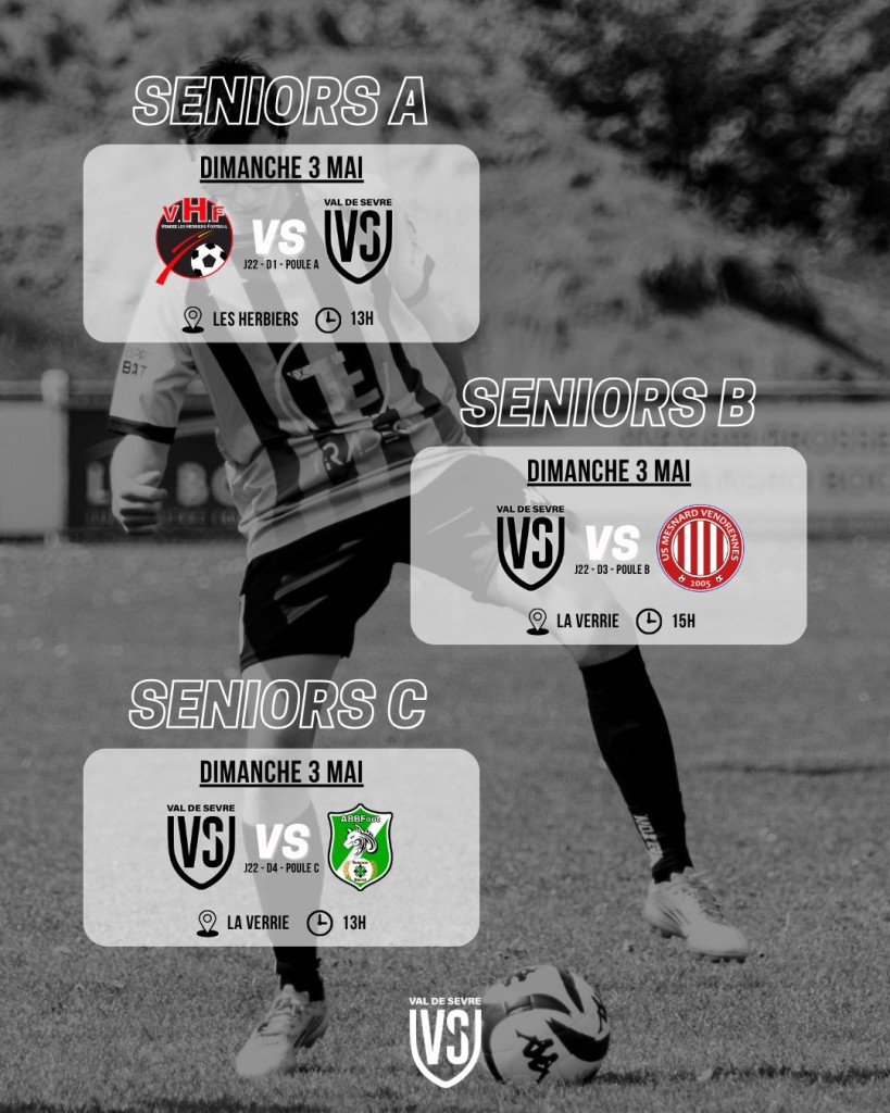 Programme Match 2-3 Mai 2026 Séniors