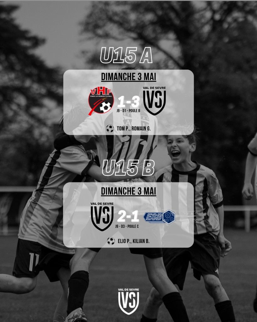 Résultats Match 2-3 Mai 2026 Jeunes Foot à 11