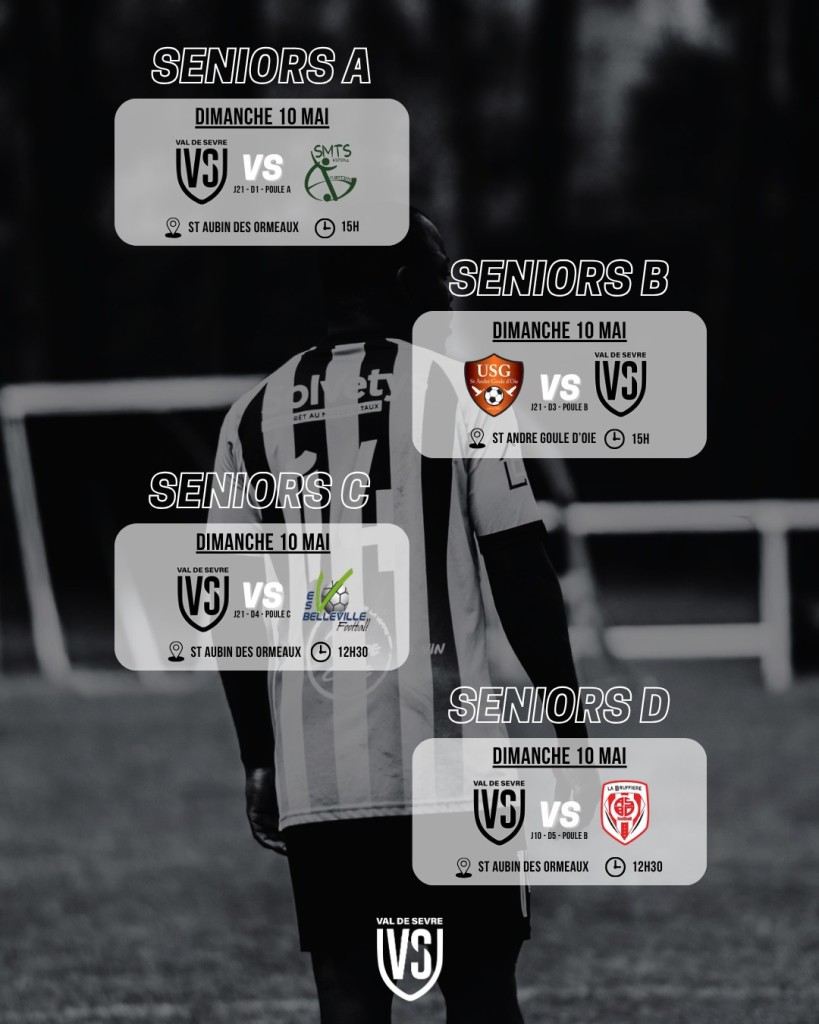 Programme Match 9-10 Mai 2026 Séniors