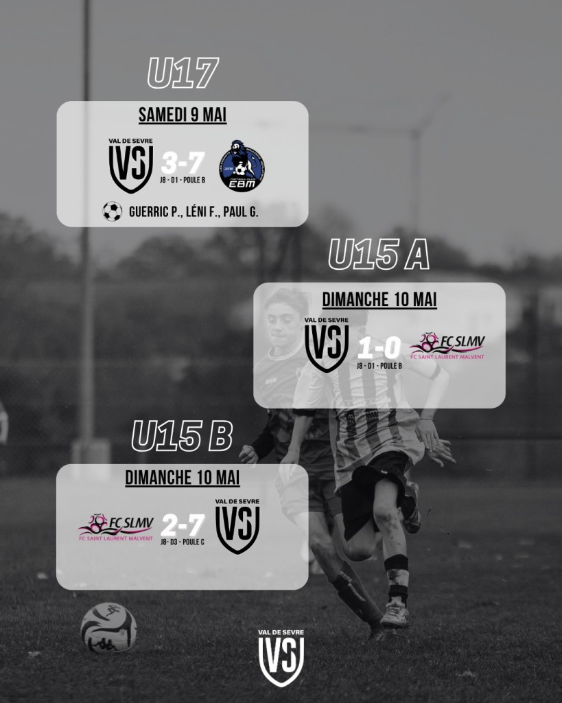 Résultats Match 9-10 Mai 2026 Jeunes Foot à 11
