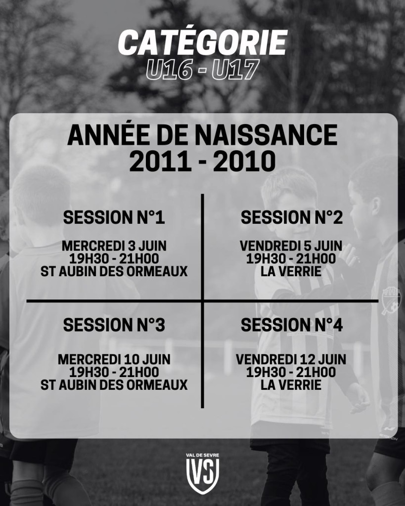 Portes Ouvertes Juin 2026 U16-U17